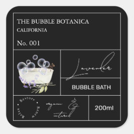 Adesivo Quadrado Apothecary Lavender Bubble Bath Label