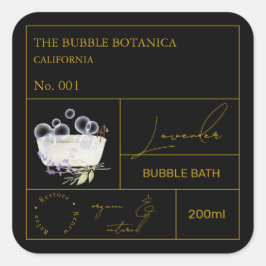Adesivo Quadrado Apothecary Lavender Bubble Bath Label