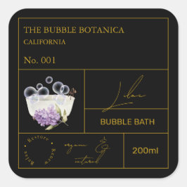 Adesivo Quadrado Apothecary Lilac Bubble Bath Label