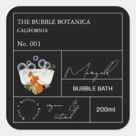 Adesivo Quadrado Apothecary Marigold Bubble Bath Label