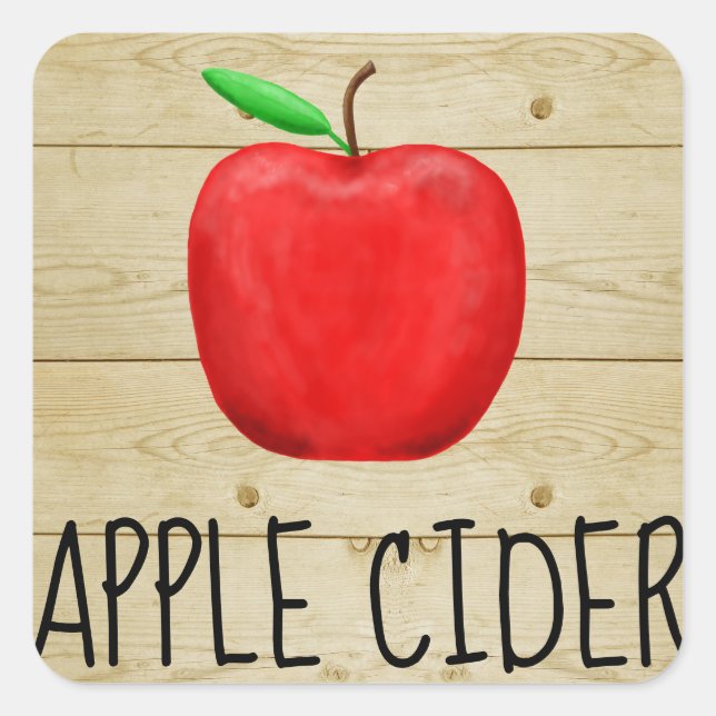 Adesivo Quadrado Apple Cider Red Apple (Frente)