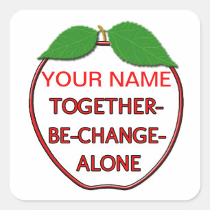 Adesivo Quadrado Apple com Switchwords para a saúde