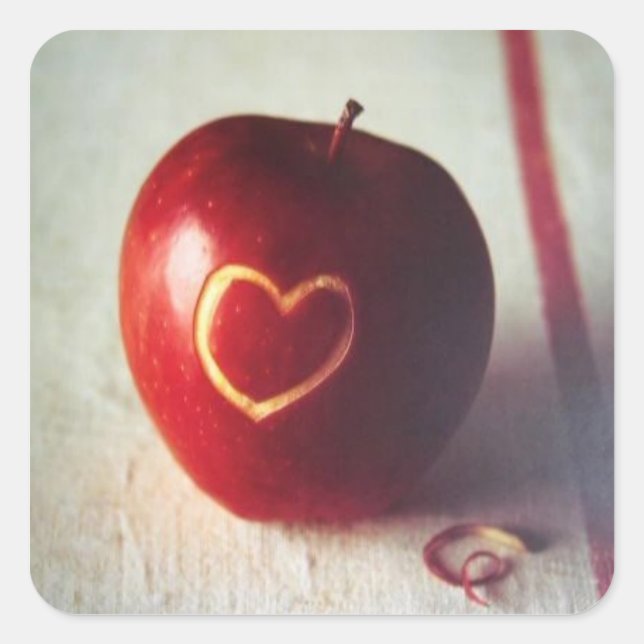 Adesivo Quadrado Apple Heart (Frente)