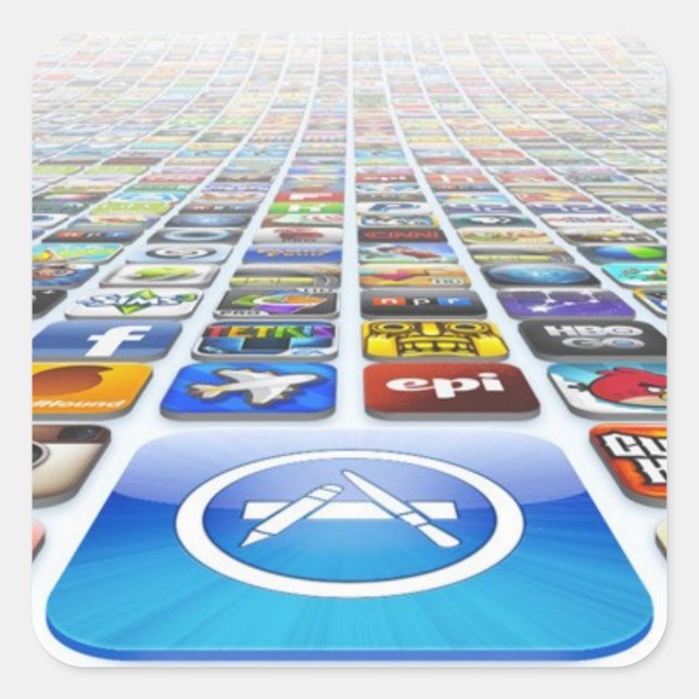 Adesivo Quadrado Appstore Apps Sticker (Frente)