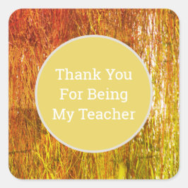 Adesivo Quadrado Apreciação do Professor Cores de outono Muito Obri