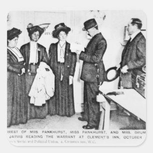 Adesivo Quadrado Apreensão da Sra. Pankhurst