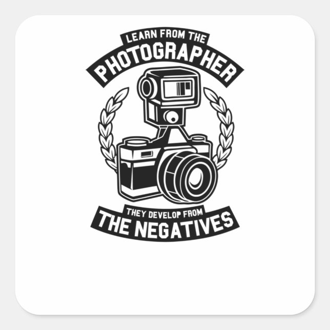 Adesivo Quadrado Aprenda com o fotógrafo (Frente)