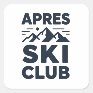 Adesivo Quadrado Apres Ski Club Logotipo da Montanha - Inverno Masc