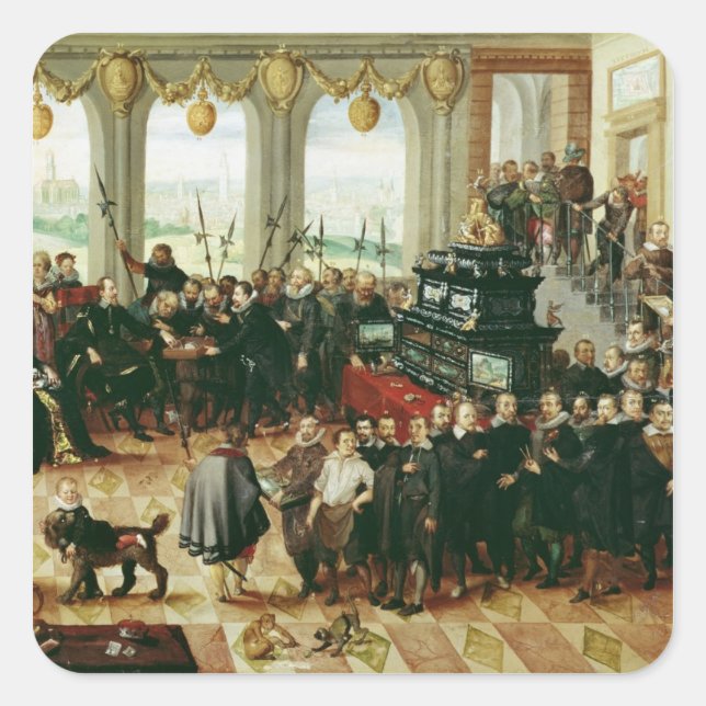 Adesivo Quadrado Apresentação a Duke Phillip II (Frente)