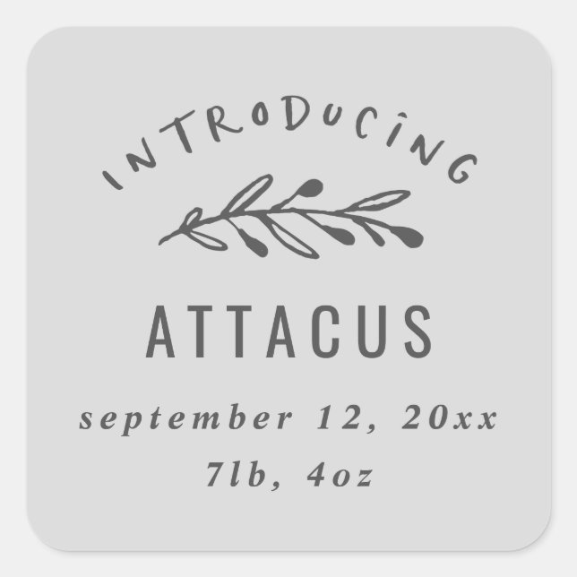 Adesivo Quadrado Apresentação do anúncio de nascimento de uma sucur (Frente)