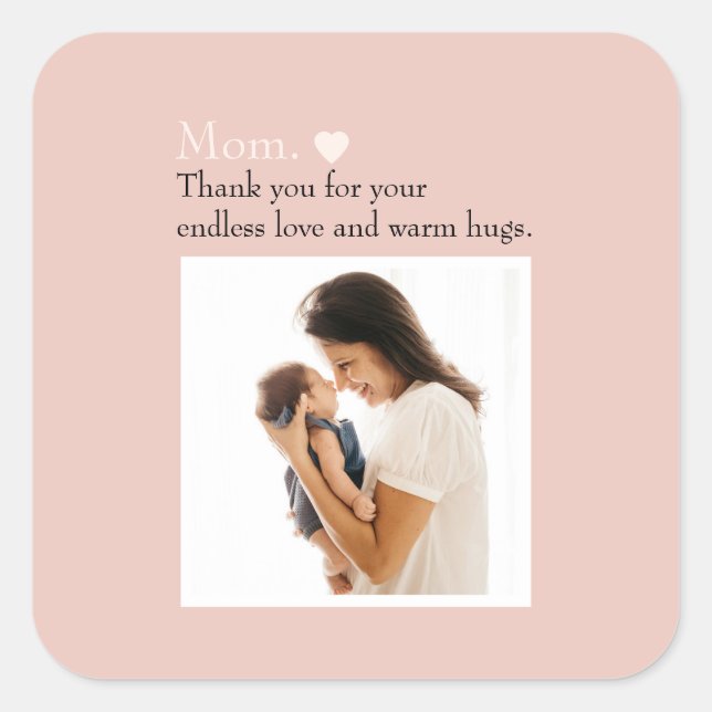 Adesivo Quadrado Apron de Dia de as mães Personalizado com Foto e C (Frente)