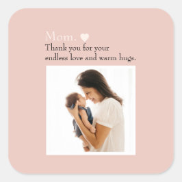 Adesivo Quadrado Apron de Dia de as mães Personalizado com Foto e C