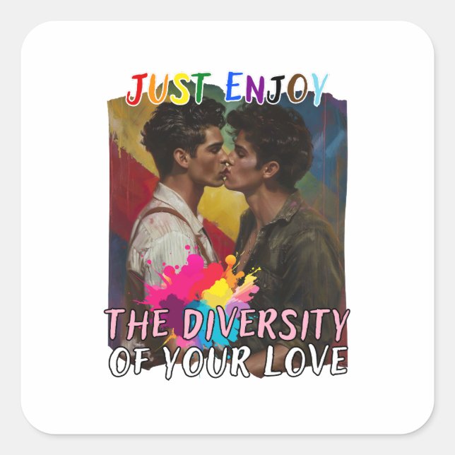 Adesivo Quadrado Aproveite a diversidade do seu amor - Homem (Frente)