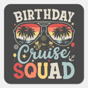 Adesivo Quadrado Aproximação Familiar de Grupo de Cruise de Anivers