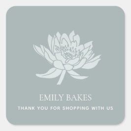 ADESIVO QUADRADO AQUA BLUE LOTUS FLORAL BUSINESS COMPRANDO OBRIGADO