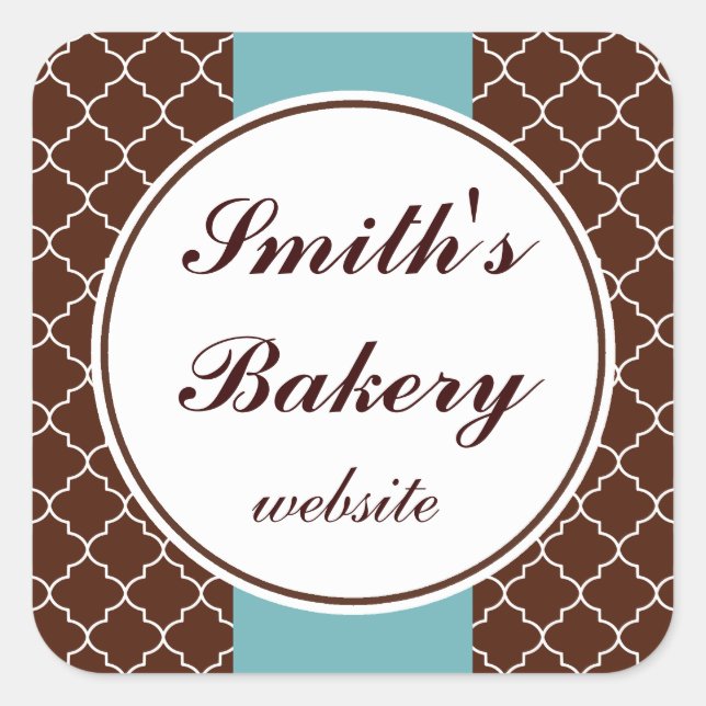 Adesivo Quadrado Aqua Brown Business Stickers (Frente)