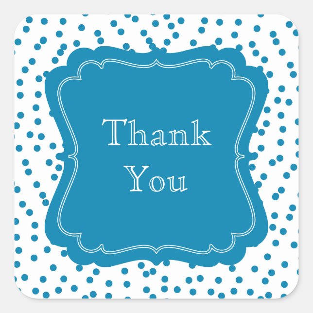 Adesivo Quadrado Aqua Confetti Dots (Frente)