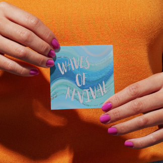 Adesivo Quadrado Aqua e Seafoam Waves Christian Sticker