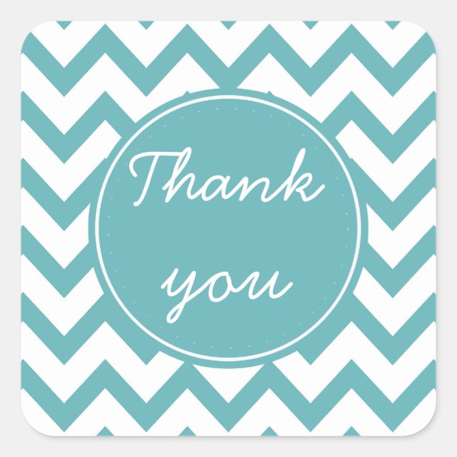 Adesivo Quadrado Aqua Mint White Chevron (Frente)