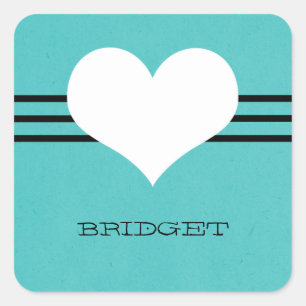Adesivo Quadrado Aqua Modern Heart Stickers