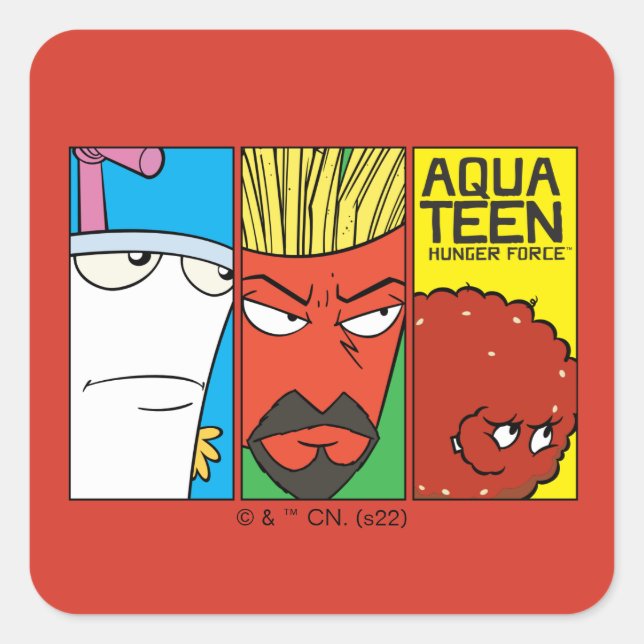 Adesivo Quadrado Aqua Teen Hunger Force Character Panel Graphic (Frente)