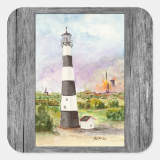 Adesivo Quadrado Aquarela De Lâmpada De Cabo Canaveral De Lâmpada D