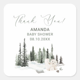 Adesivo Quadrado Aquarela Elegante Bebê frio fora de Baby S