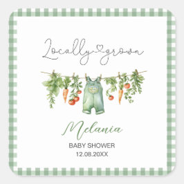 Adesivo Quadrado    Aquarela Pratos de papel para chá de bebê culti