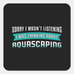 Adesivo Quadrado Aquário Pensando Sobre Aquascapim Engraçado Aqua