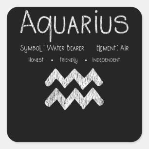 Adesivo Quadrado Aquarius Horoscope Astrology - Sinal de Estrela -