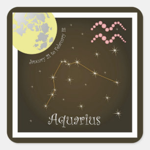Adesivo Quadrado Aquarius January 21 to de February de 18