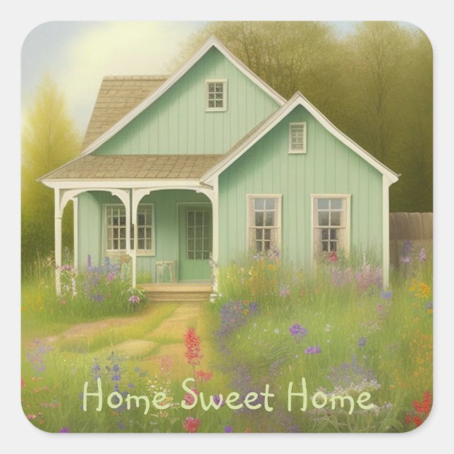 Adesivo Quadrado Aquecimento da Casa Verde (Frente)