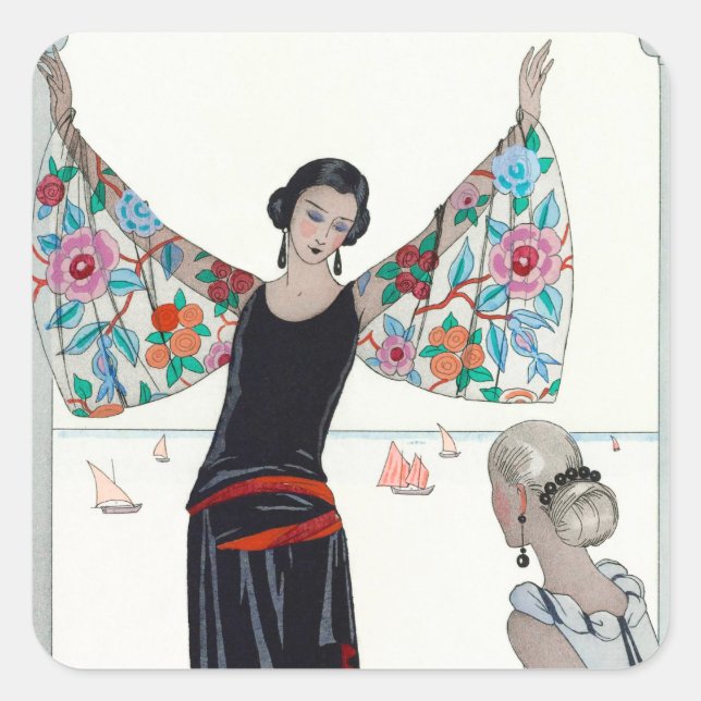 Adesivo Quadrado Aqui estão as minhas asas - George Barbier (Frente)