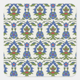 Adesivo Quadrado Árabe Tradicional: Iznik Azulejo Invisível.