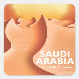 Adesivo Quadrado Arábia Saudita pelo poster de viagens do ar