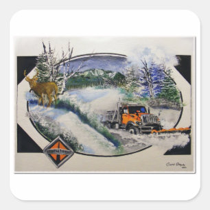 Adesivo Quadrado Arado de neve