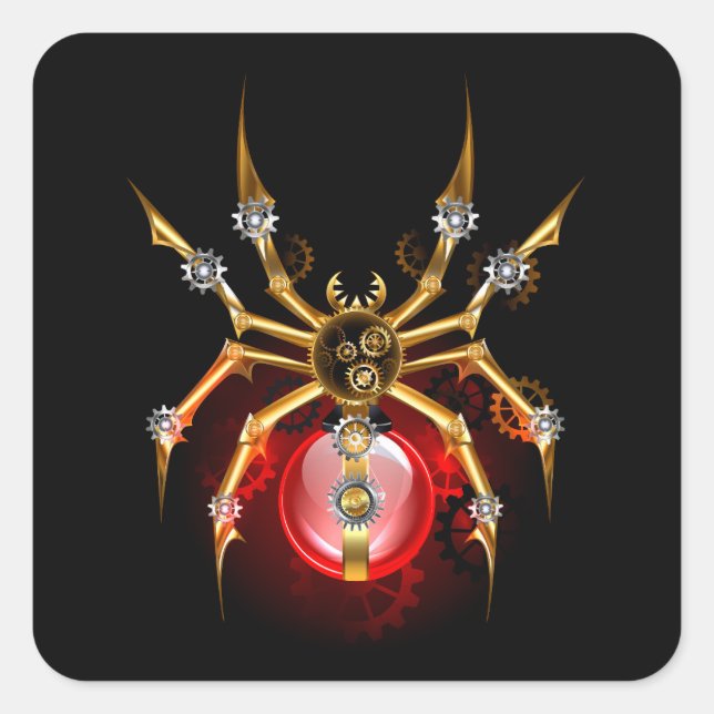 Adesivo Quadrado Aranha-do-galo em preto (Frente)