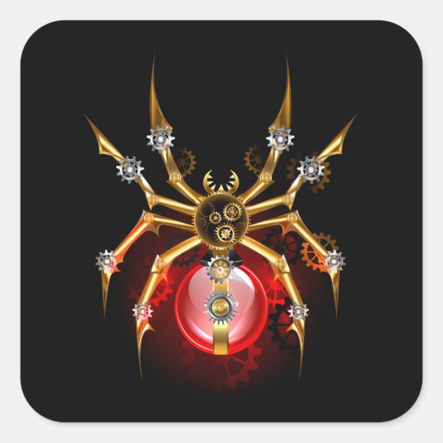Adesivo Quadrado Aranha-do-galo em preto (Frente)