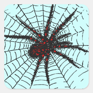 Adesivo Quadrado Aranha Negra Venomosa Aranha Assustadora Arte Seca