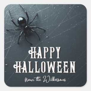 Adesivo Quadrado Aranha Preta Assustadora e Festa de Halloween da T
