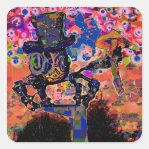 Adesivo Quadrado Aranha Steampunk