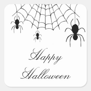 Adesivo Quadrado Aranhas Halloween