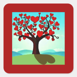 Adesivo Quadrado Arbre d’amour - tree of love