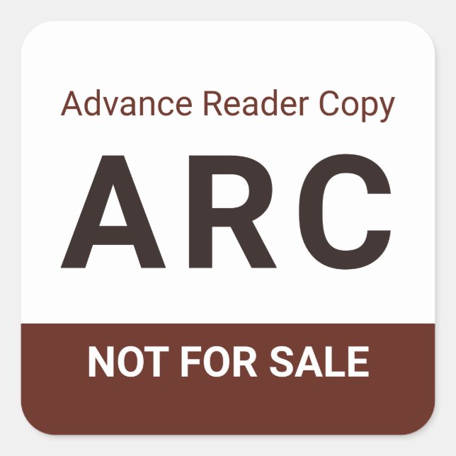 Adesivo Quadrado ARC Not for Sale Advance Reader Copy Book Author (Frente)