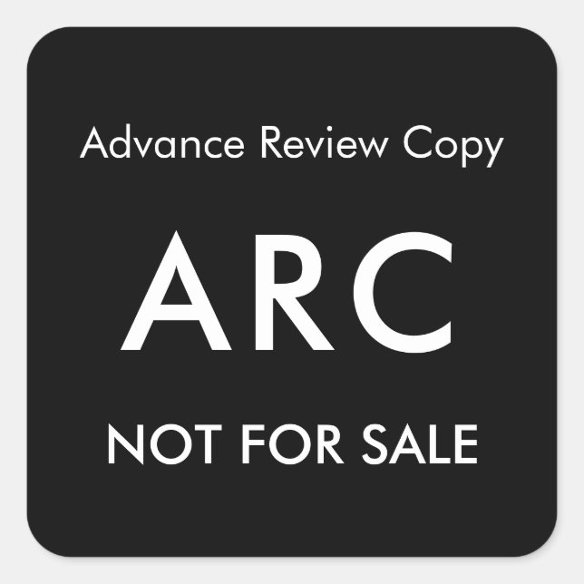 Adesivo Quadrado ARC Not for Sale Advance Review Copy Book Label (Frente)