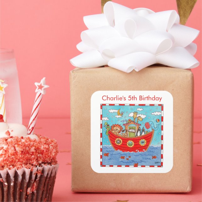 Adesivo Quadrado Arca de Noé Personalizada (Festa)