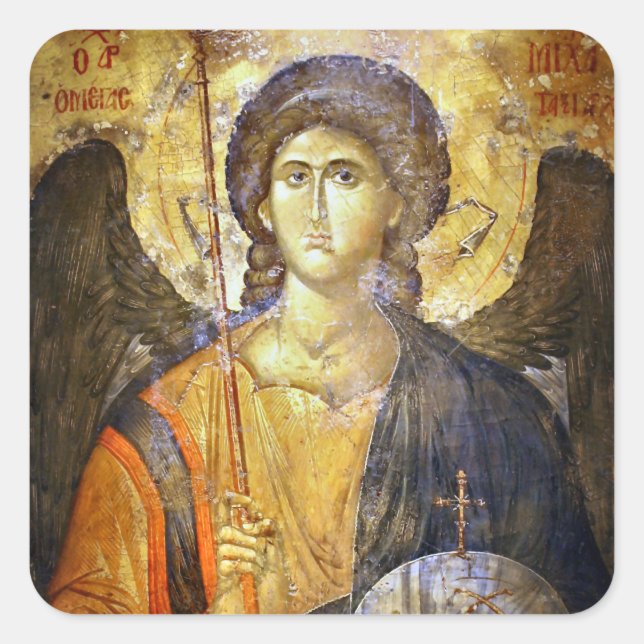 Adesivo Quadrado Archangel Gabriel Orthodox Christian Icon (Frente)