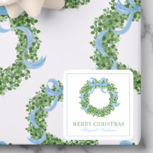 Adesivo Quadrado Arco Azul Boxwood Wreath