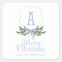 Arco Azul, Merry Christmas Crest Tag - A