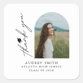 Adesivo Quadrado Arco Boho Moderno Foto Graduação Agradecimento